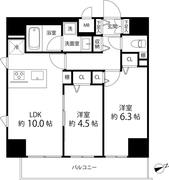 レフィールオーブ町屋駅前の間取り