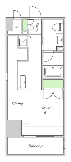 大阪市西区南堀江のマンションの間取り