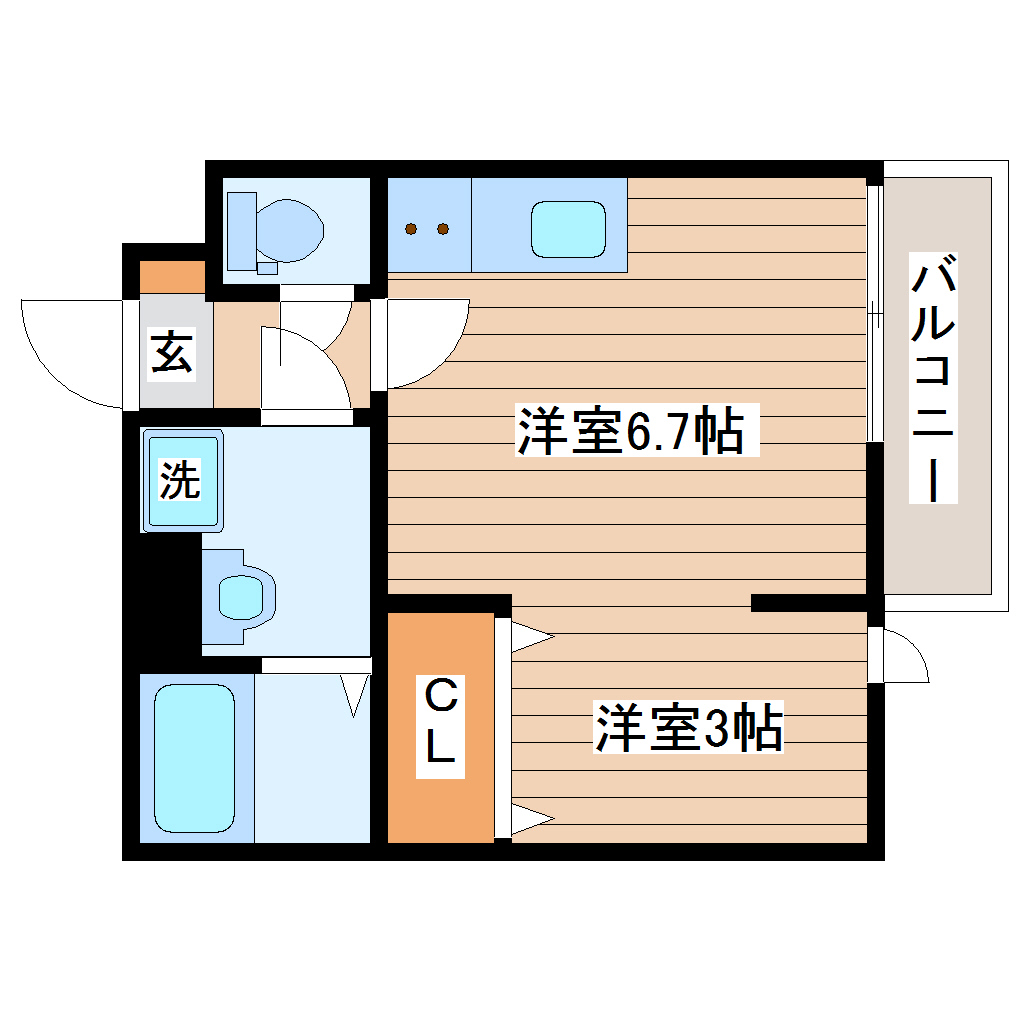 【メリディアン岩沼弐番館の間取り】