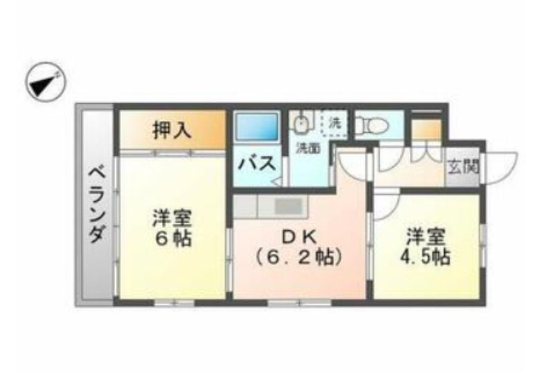 福山市本庄町中のマンションの間取り