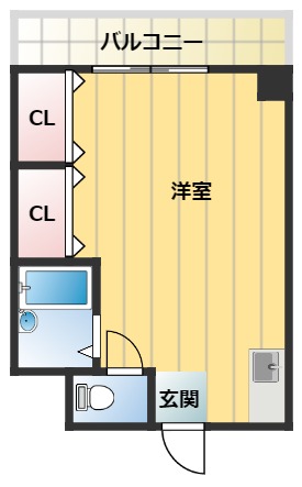 大阪市住吉区墨江のマンションの間取り