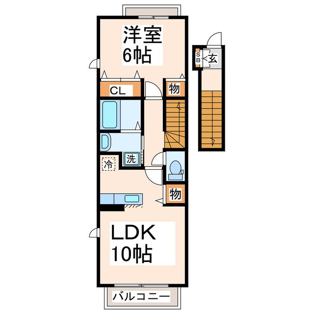 合志市須屋のアパートの間取り