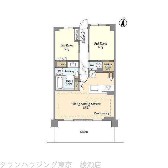 荒川区町屋のマンションの間取り