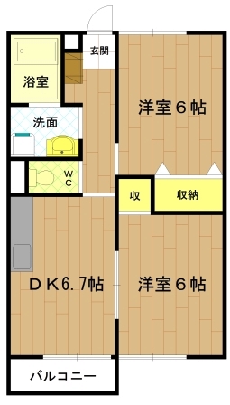 伊勢市通町のアパートの間取り