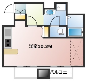 広島市中区東白島町のマンションの間取り