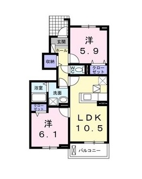 名古屋市瑞穂区井の元町のアパートの間取り