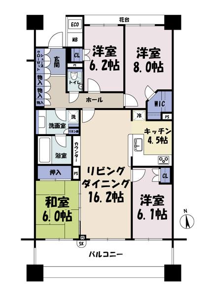 パークハウスつくば研究学園けやきレジデンス弐番館の間取り