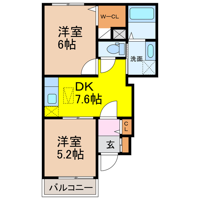 雲仙市愛野町甲のアパートの間取り