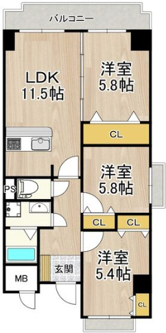 インプルーブ天満橋の間取り