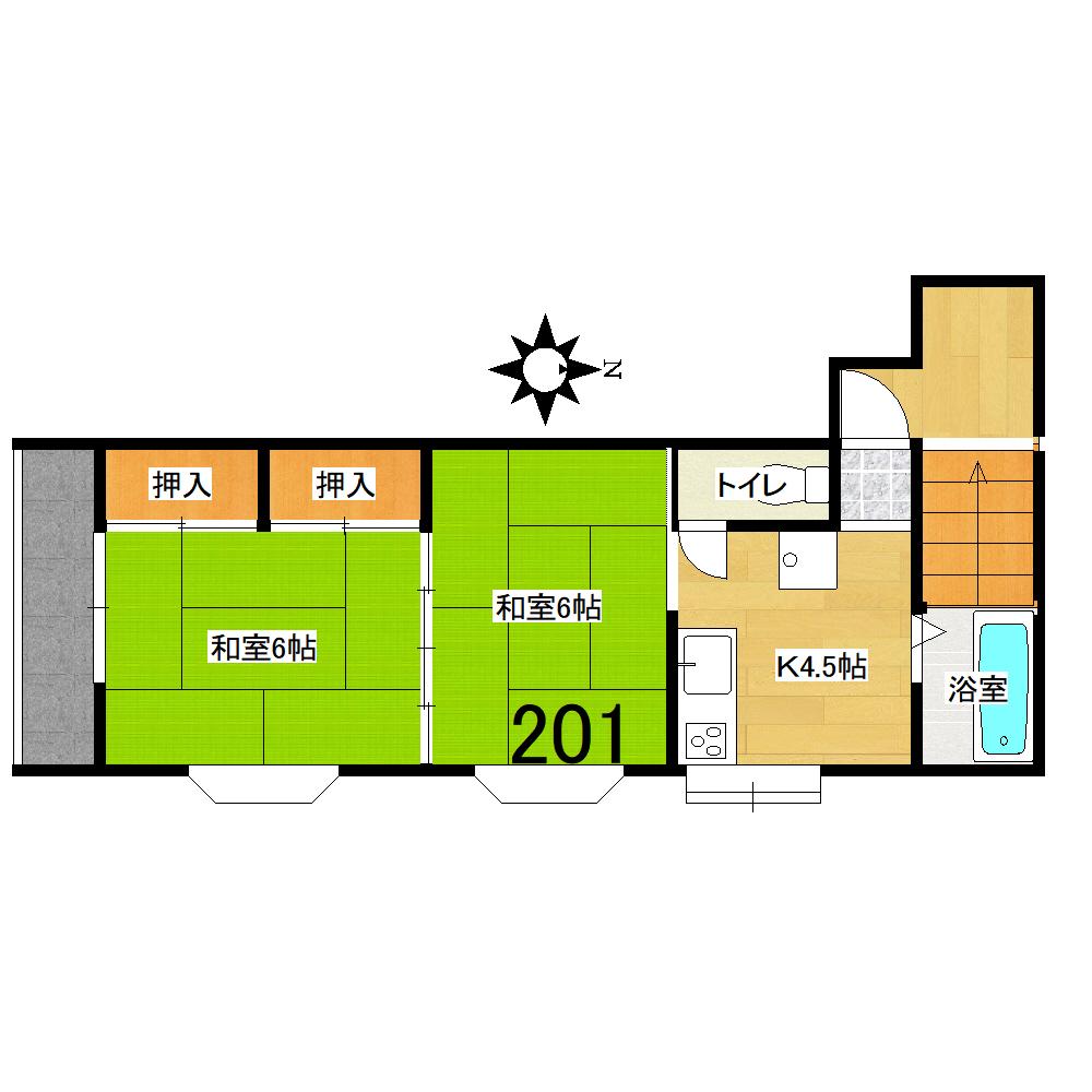 日光市高徳のアパートの間取り