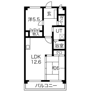 サンハイツ朝宮の間取り