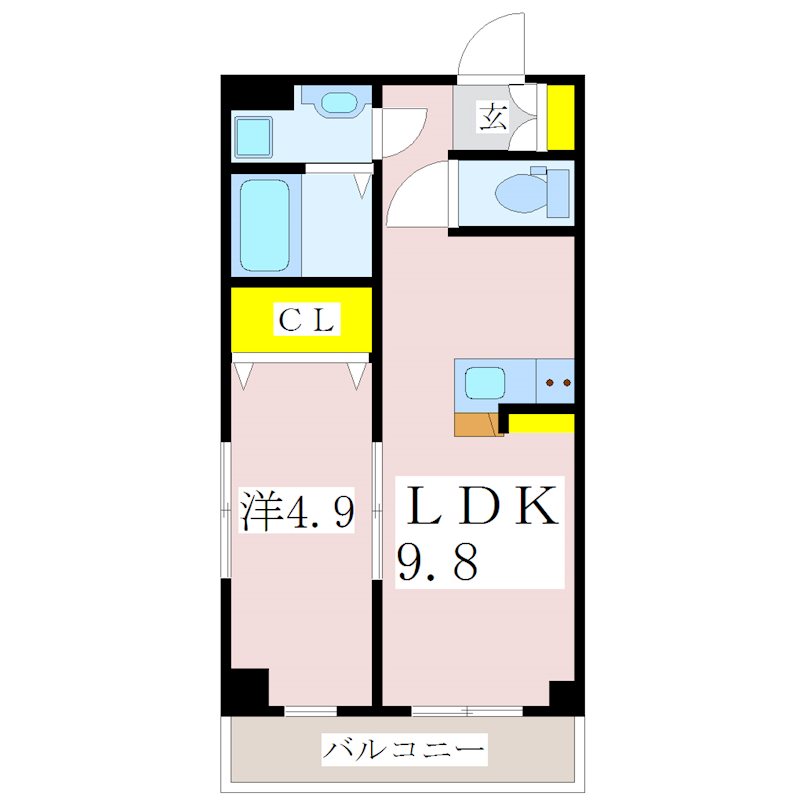 鹿児島市高麗町のマンションの間取り