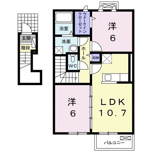 東かがわ市白鳥のアパートの間取り