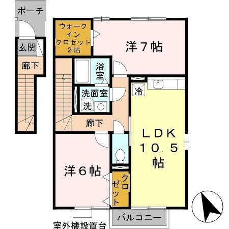 リバーサイド市川Ａの間取り