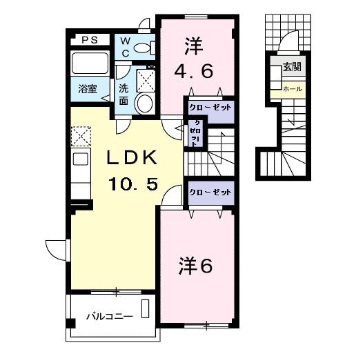 防府市大字植松のアパートの間取り