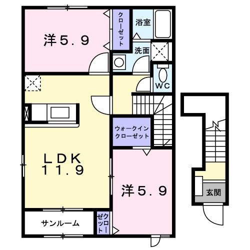 ドリーム　ヒルＡの間取り