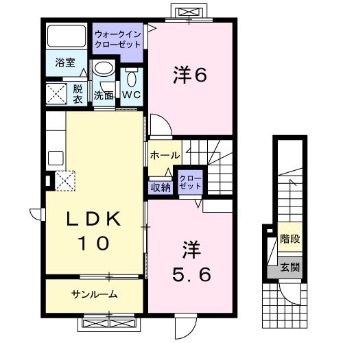 加賀市七日市町のアパートの間取り