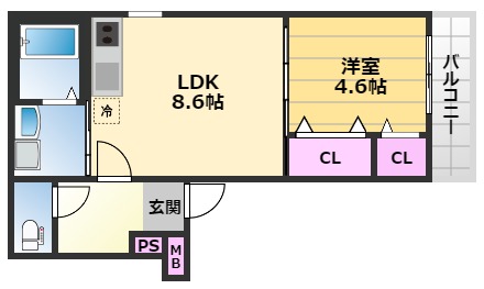 フジパレス石津川駅北1番館の間取り