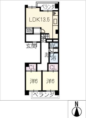 中富住宅Ｃ棟　５０４号室の間取り