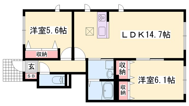 【メゾン福渡A棟の間取り】