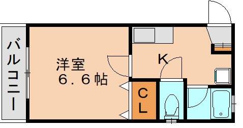 福岡市東区箱崎のアパートの間取り