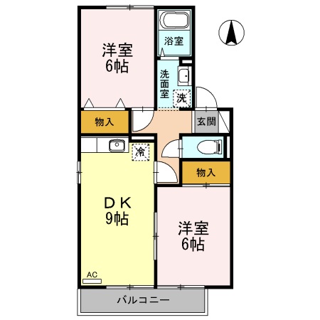 リトルバード津高　B棟の間取り