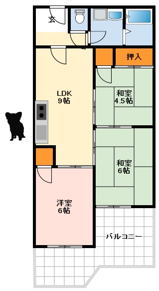 堺市美原区南余部のマンションの間取り