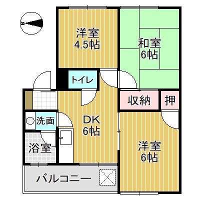 サンハイツ　砺波の間取り