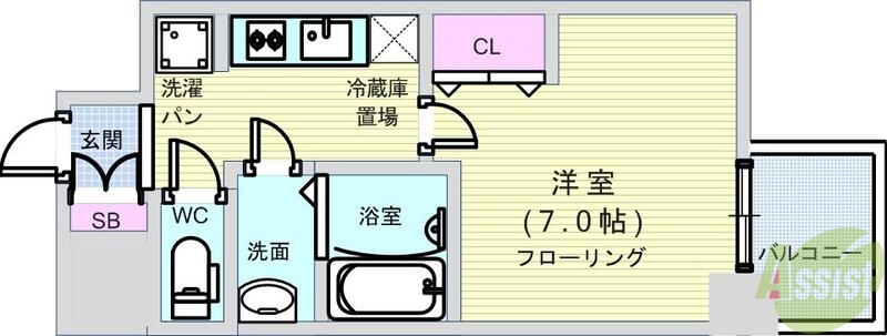 プレサンス心斎橋レヨンの間取り