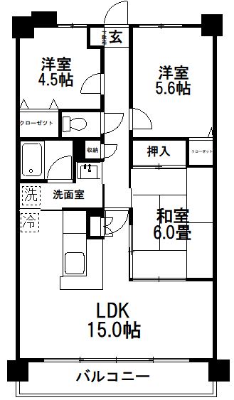 春日部市上蛭田のマンションの間取り