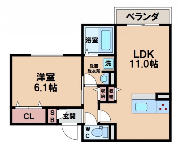 グランファミーユ天王寺の間取り