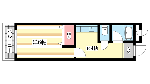 奈良市三条町のマンションの間取り