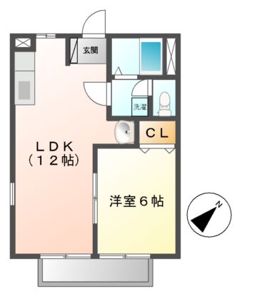 松阪市大口町のアパートの間取り