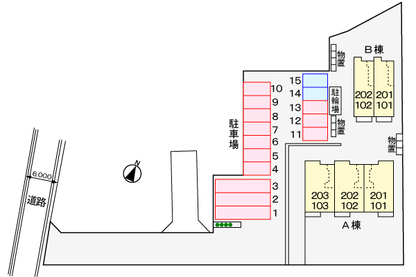 駐車場　建物配置