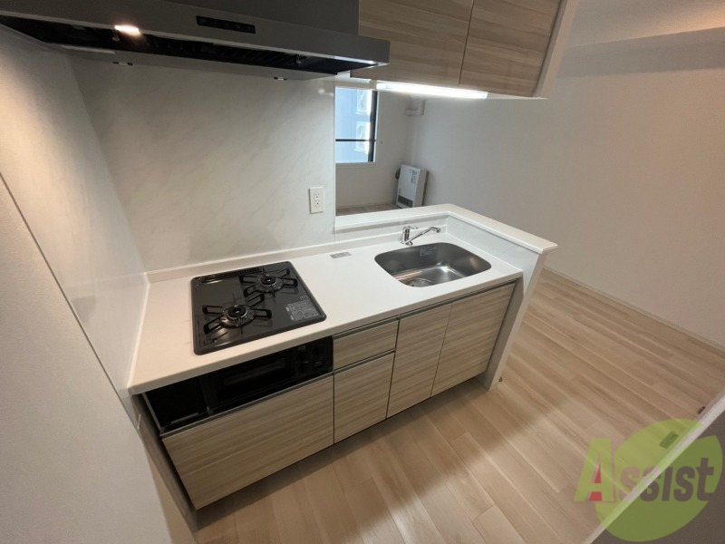 キッチン　２口システムキッチンですのですぐにお料理に使えます！