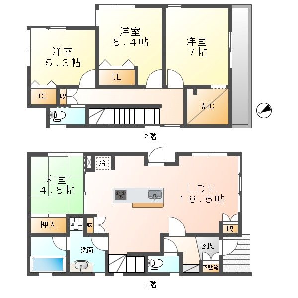 元植田1丁目戸建の間取り写真