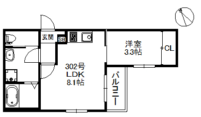BRAND NEW DAY 箱崎の間取り写真