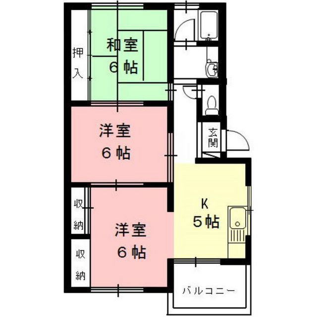 岐阜市薮田中のアパートの間取り