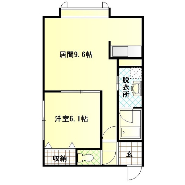 旭川市永山十二条のアパートの間取り