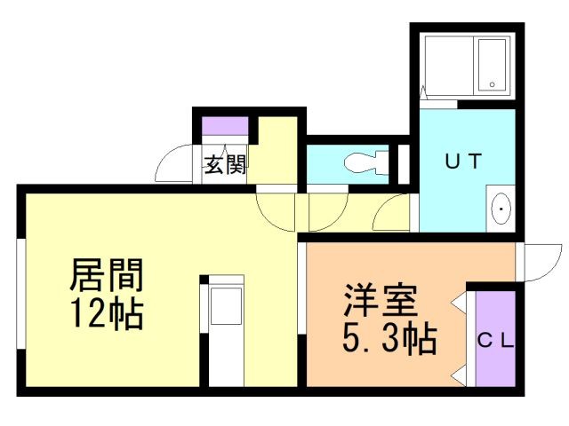 函館市桔梗のアパートの間取り