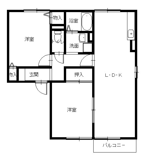 長崎市鳴見町のアパートの間取り