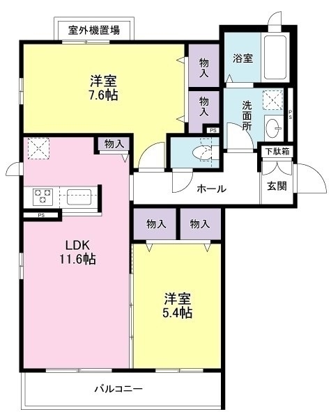 堺市堺区陵西通のマンションの間取り