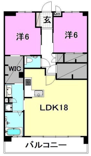 松山市岩崎町のマンションの間取り