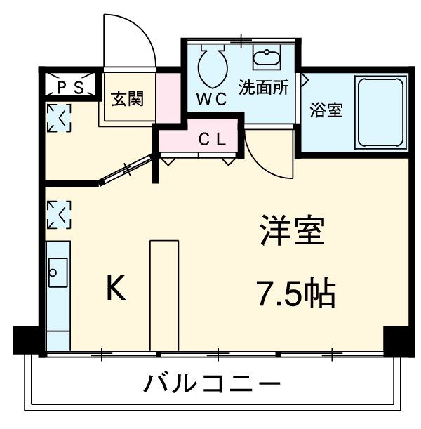 京都市右京区常盤窪町のマンションの間取り