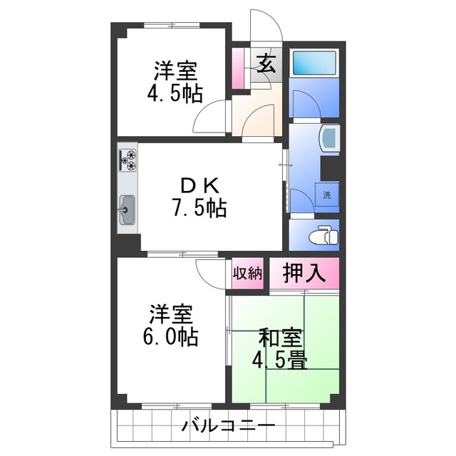 エスポワール紀ノ川の間取り