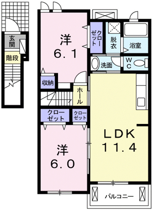 小田郡矢掛町矢掛のアパートの間取り