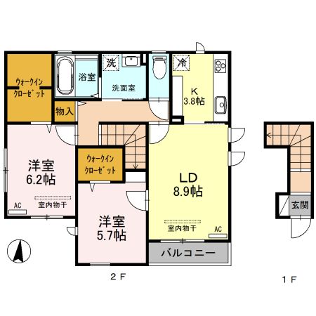 上越市上源入のアパートの間取り