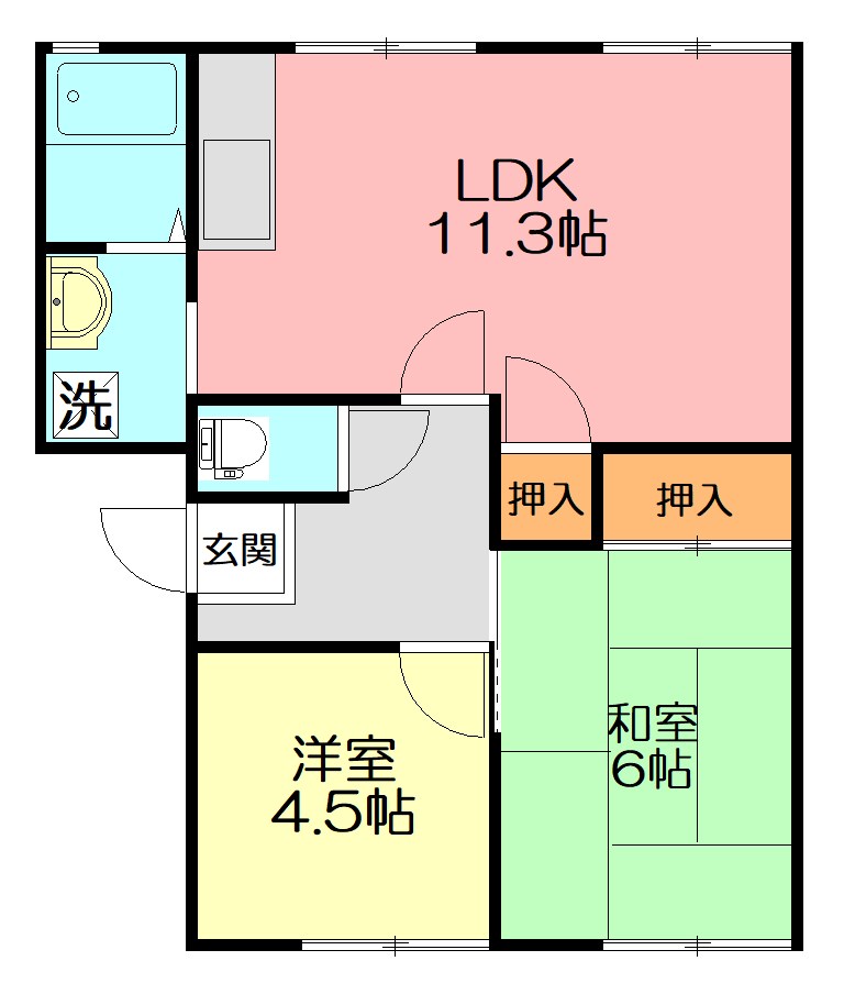 コーポ山室Aの間取り