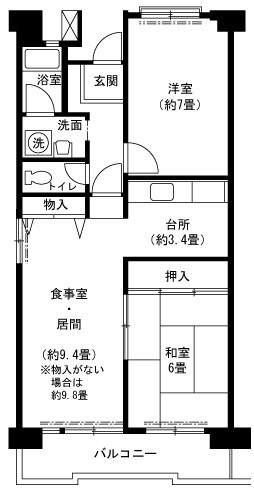 神戸市中央区港島中町のマンションの間取り