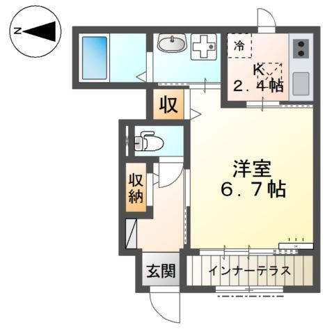 姫路市勝原区宮田のアパートの間取り